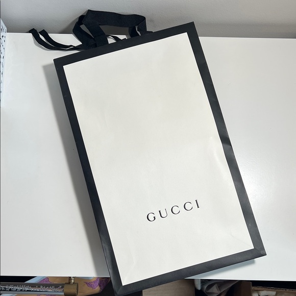 Gucci Handbags - Black and White Gucci Shopping Bag